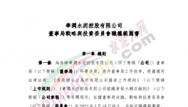 撤銷執行委員會，華潤水泥成立戰略與投資委員會！