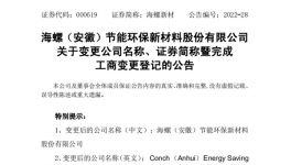 更名！“海螺型材”現已更名為“海螺新材”！