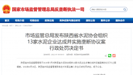 陜西水泥協會及13家水泥企業(yè)被罰4.51億！